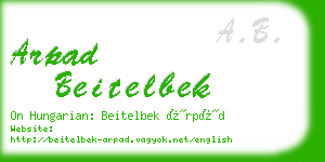 arpad beitelbek business card